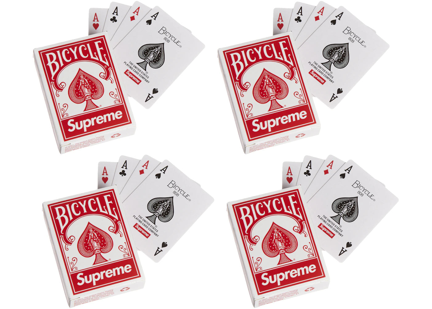 Supreme x Bicycle Mini Playing Card Deck 4x Lot FW21 Season Gift -1