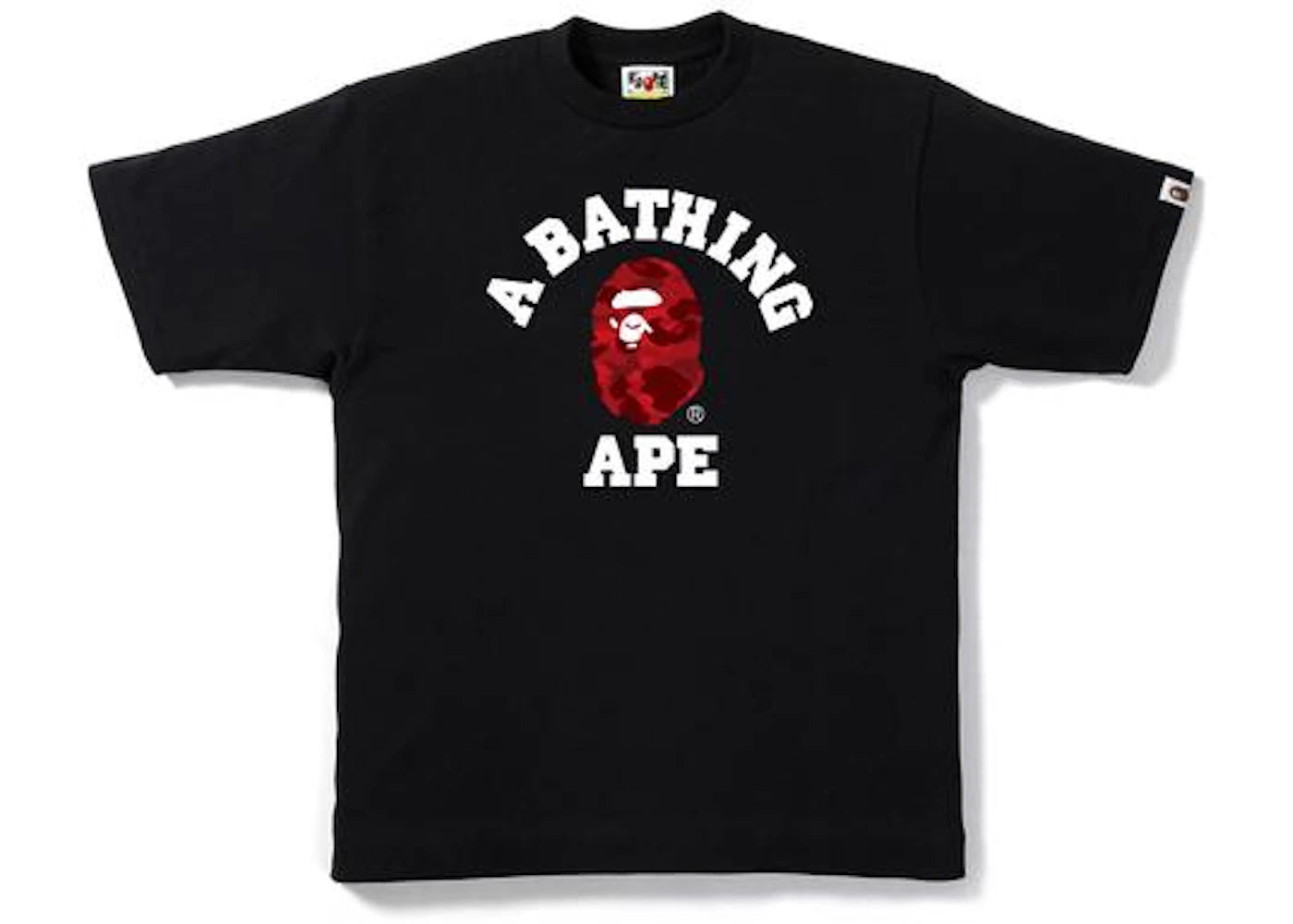 BAPE Color Camo College Tee Black/Red -1
