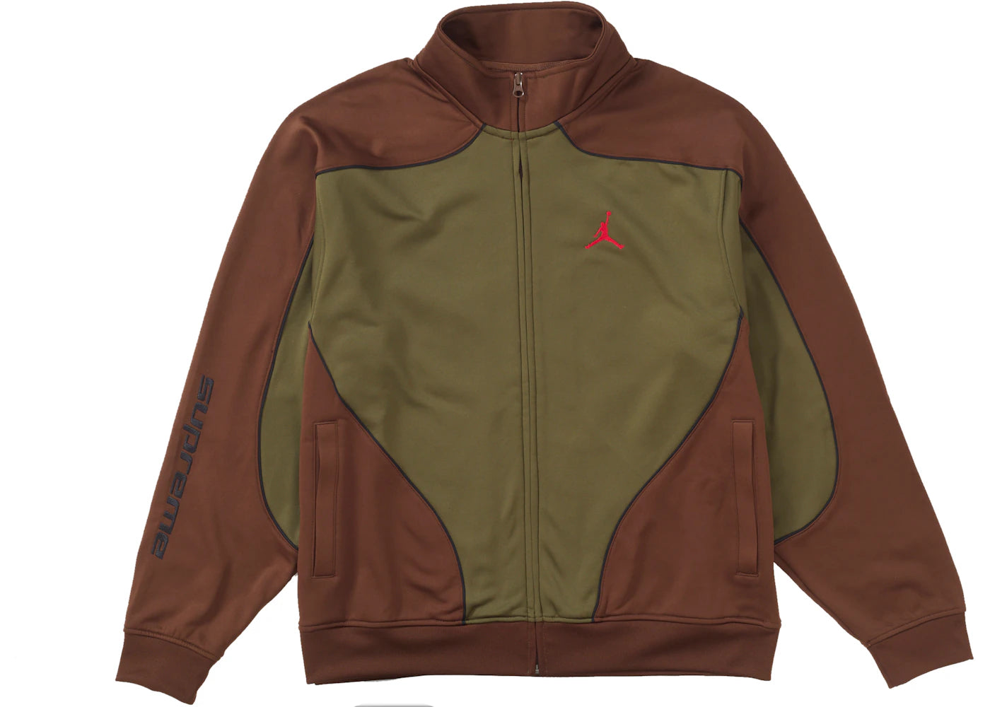 Supreme Jordan Tricot Track Jacket Olive -1