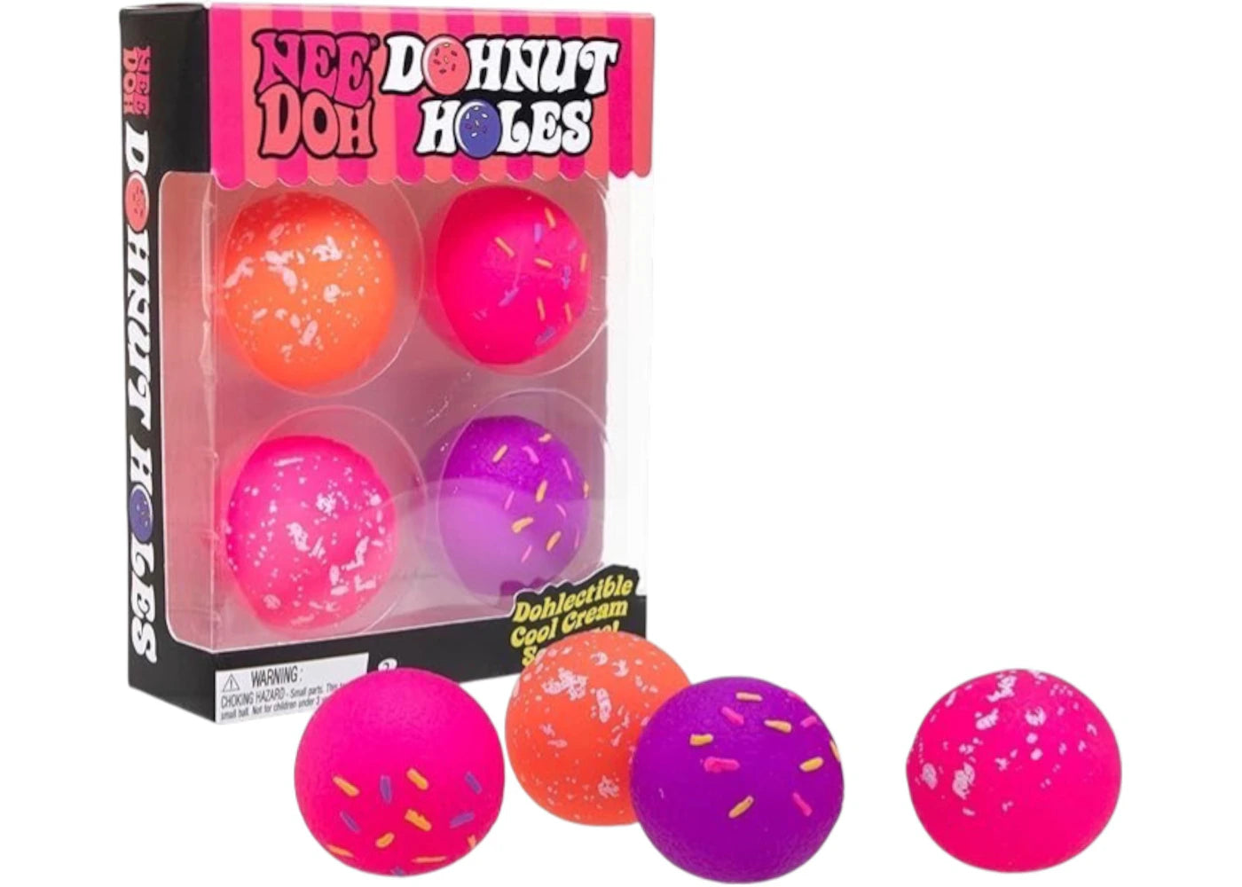 NeeDoh Dohnut Hole Squishy Fidget Toy Set of 4 Mullticolor -1