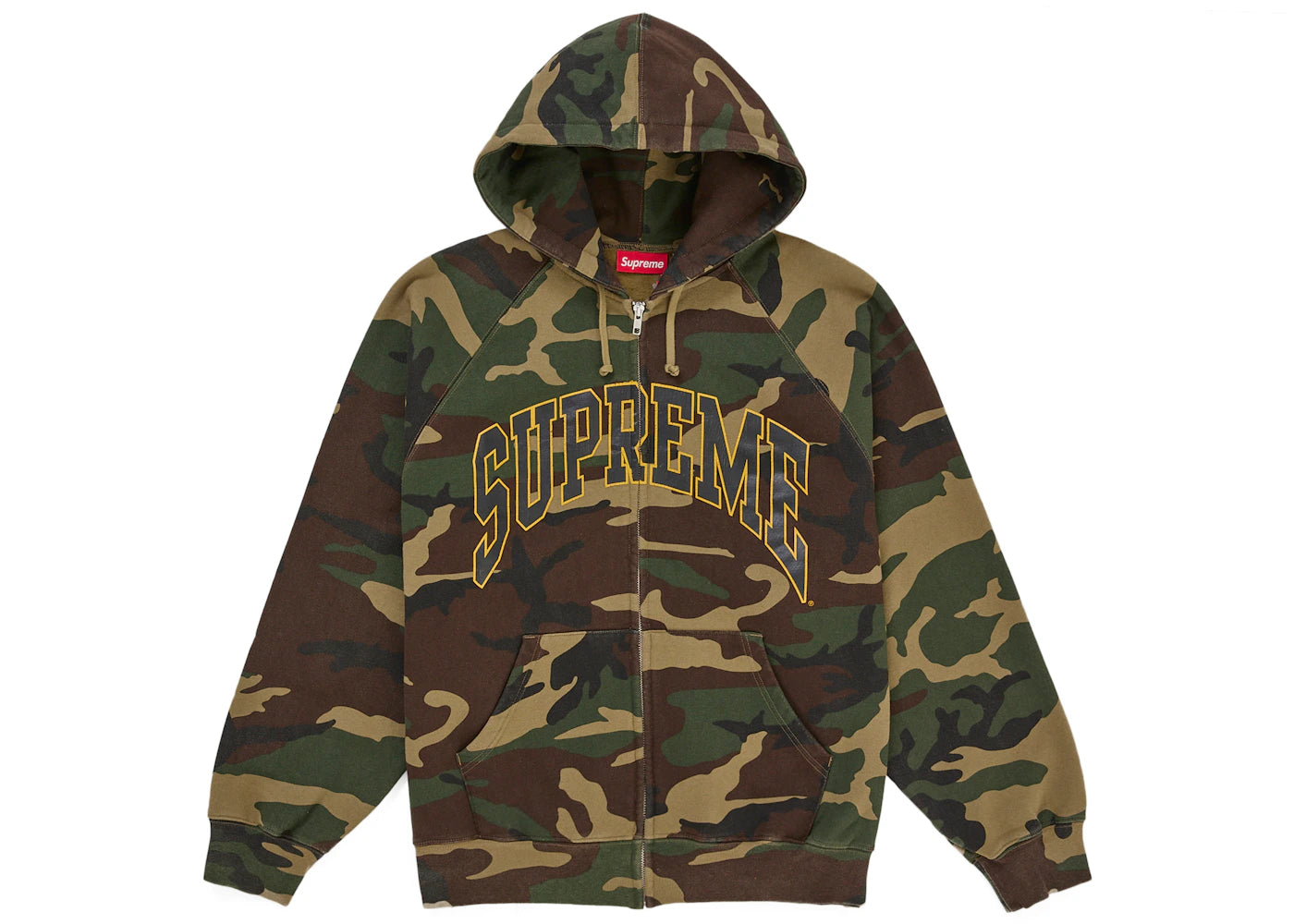Supreme Cracked Raglan Zip Up Hooded Sweatshirt Woodland Camo -1