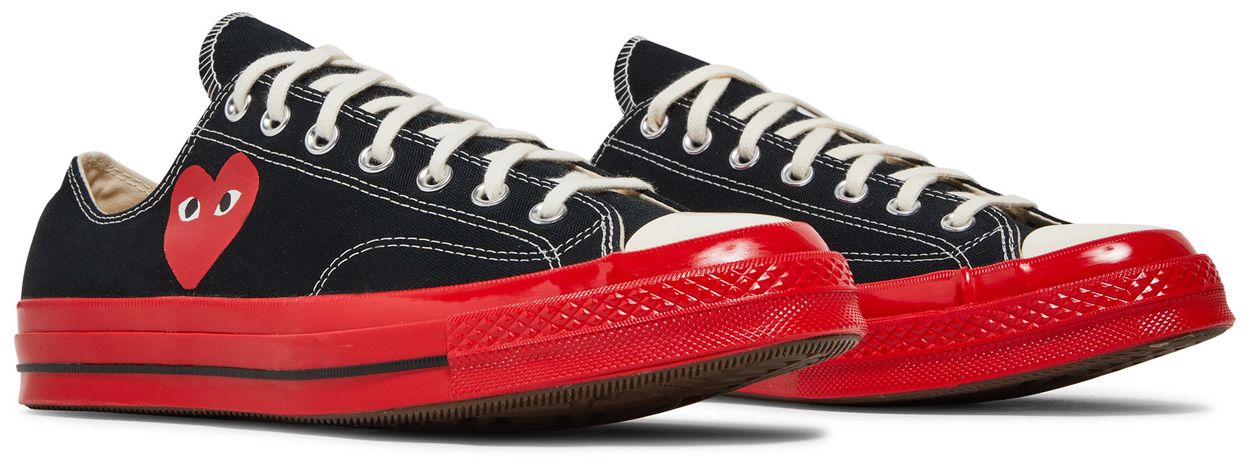 Converse Chuck Taylor All Star 70 Ox Comme des Garcons PLAY Black Red Midsole-Pair
