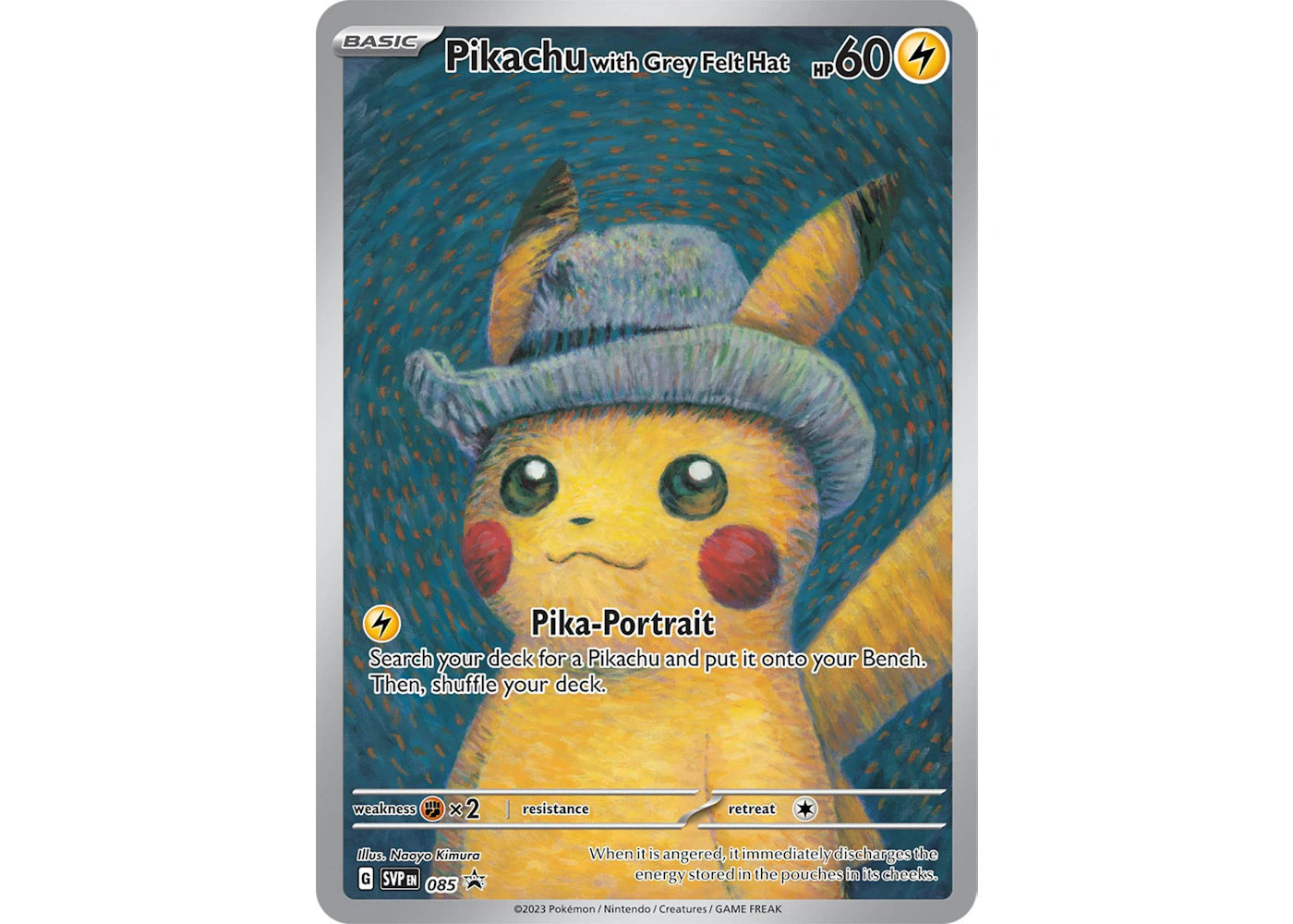Pokémon TCG x Van Gogh Museum Pikachu with Grey Felt Hat Ungraded -1
