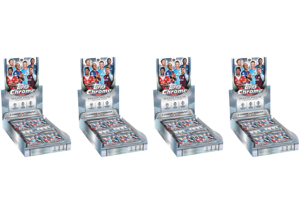 2025/26 Topps Chrome UEFA Club Competitions Hobby Box 4x Lot -1