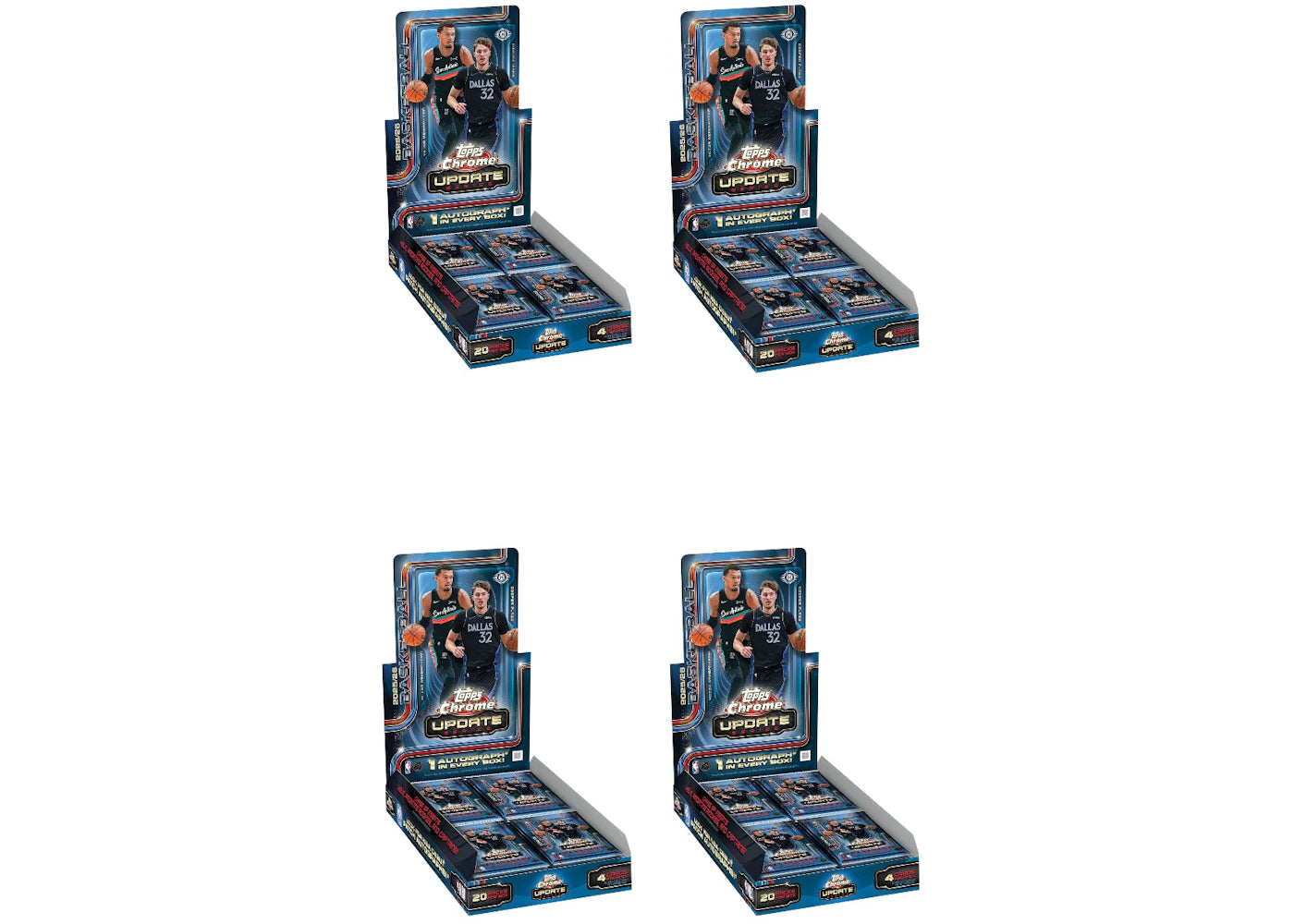 2025-26 Topps Chrome Updates Basketball Hobby Box 4x Lot -1
