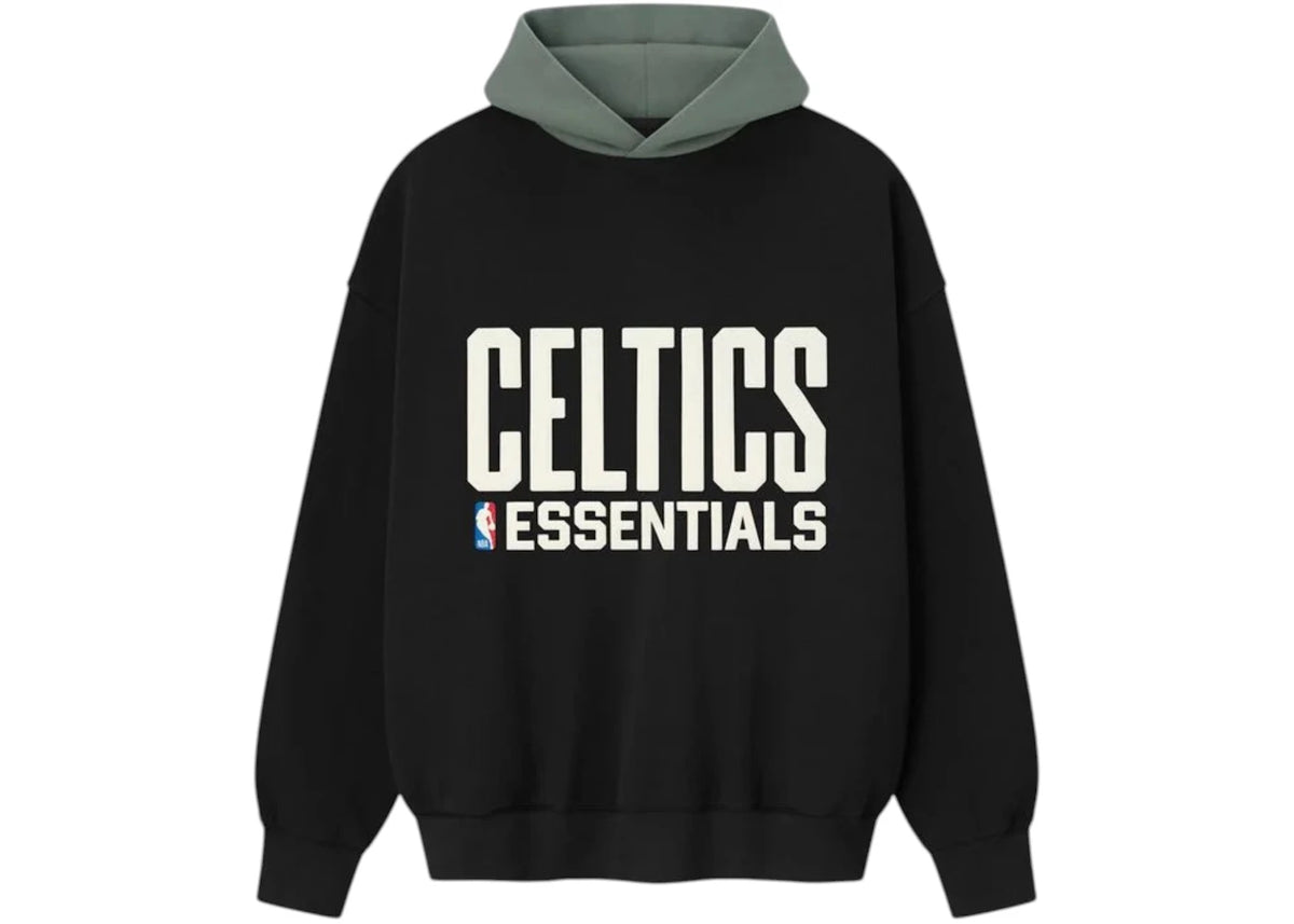 Fear of God Essentials Celtics Sport Hoodie Black/Balsam Green -1