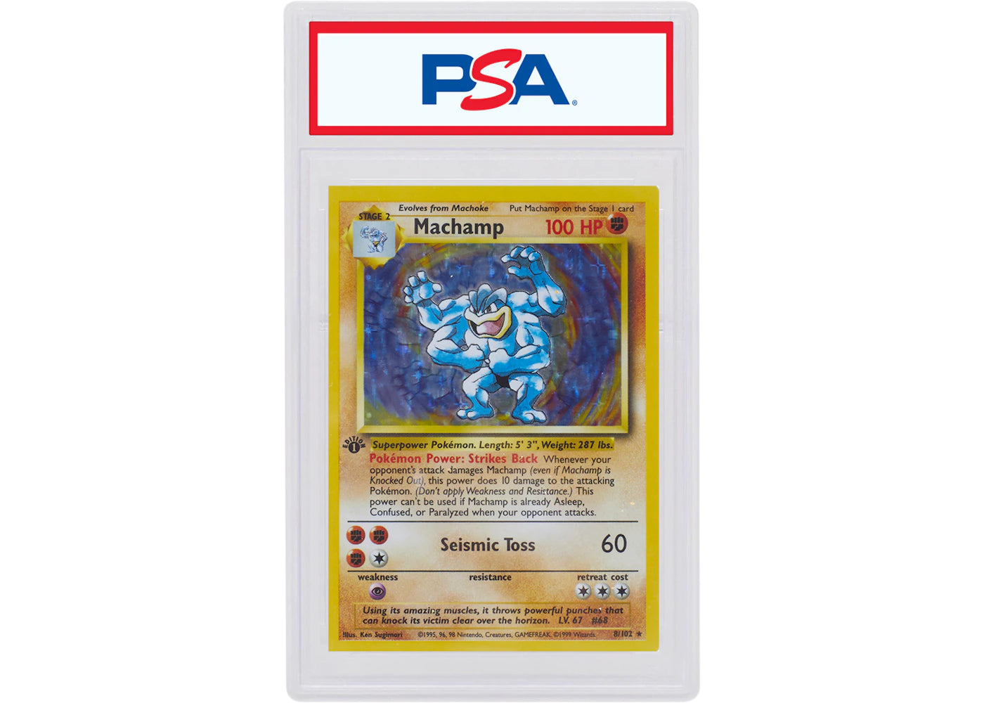 Machamp-Holo 1999 Pokemon TCG Base Set 1st Edition #8/102 (PSA or BGS Graded) -1
