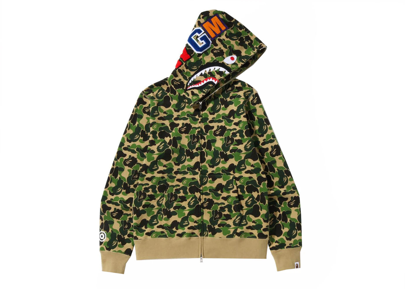 BAPE ABC Camo Shark Full Zip Hoodie Green -1