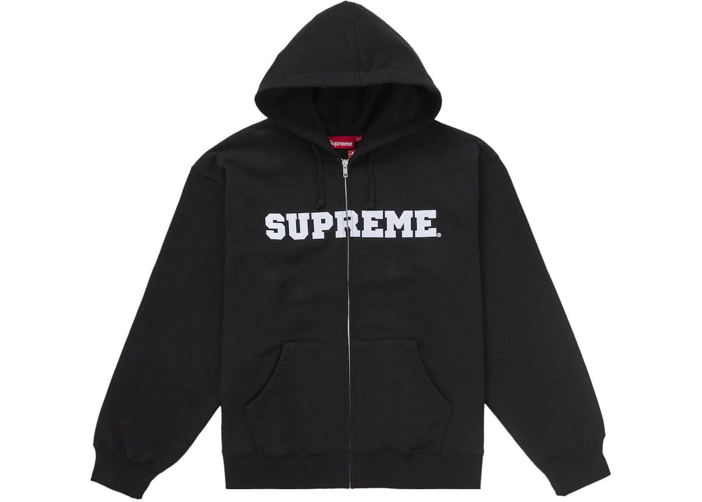 Supreme Collegiate Applique Zip Up Hooded Sweatshirt Black -1