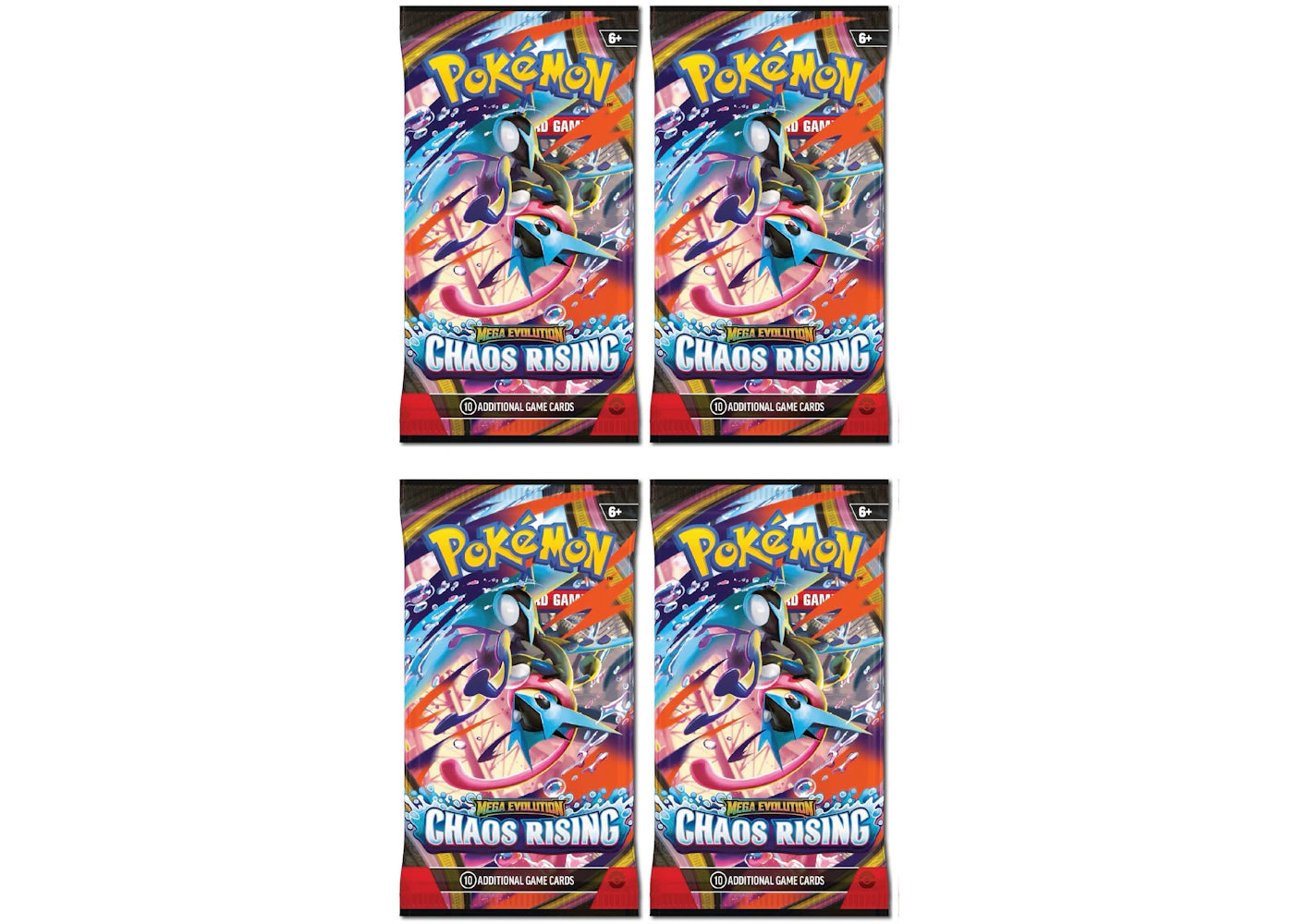 2026 Pokémon Mega Evolution Chaos Rising Booster Pack 4x Lot(Artwork May Vary) -1