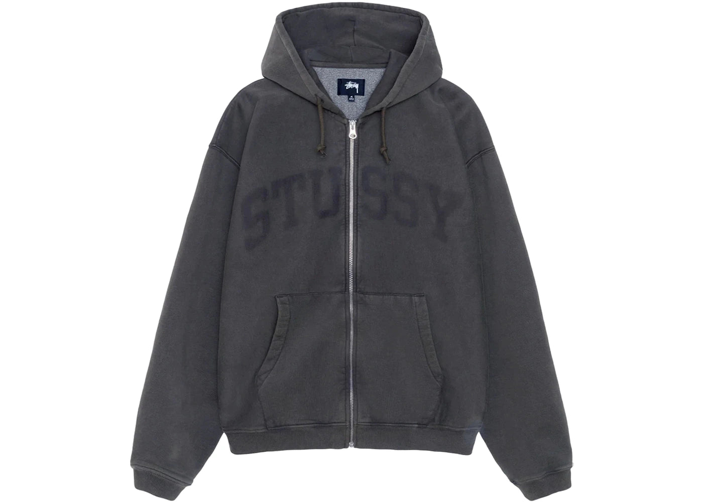 Stussy Faded Graphic Zip Hoodie Washed Black -1