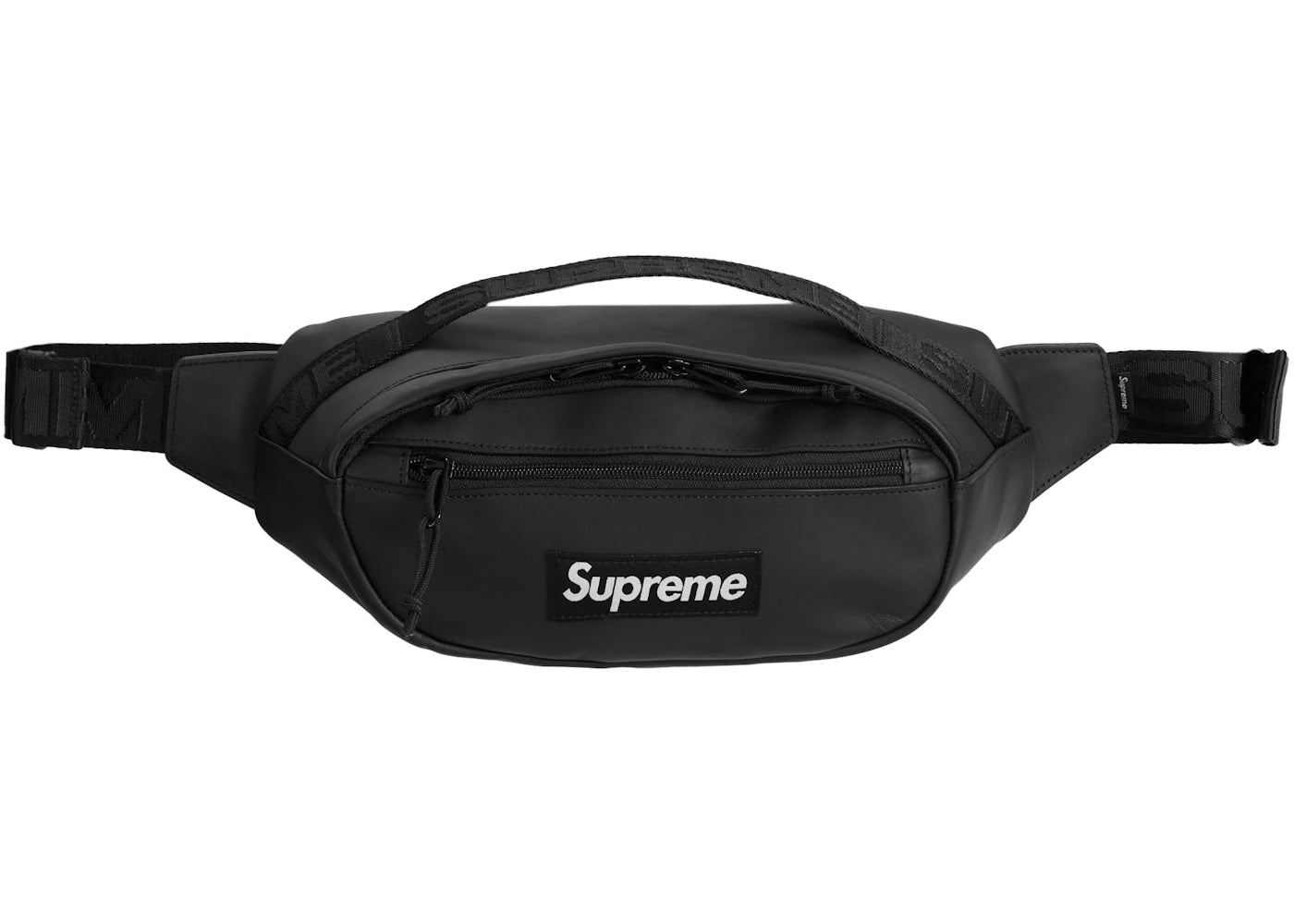 Supreme Leather Waist Bag Black -1