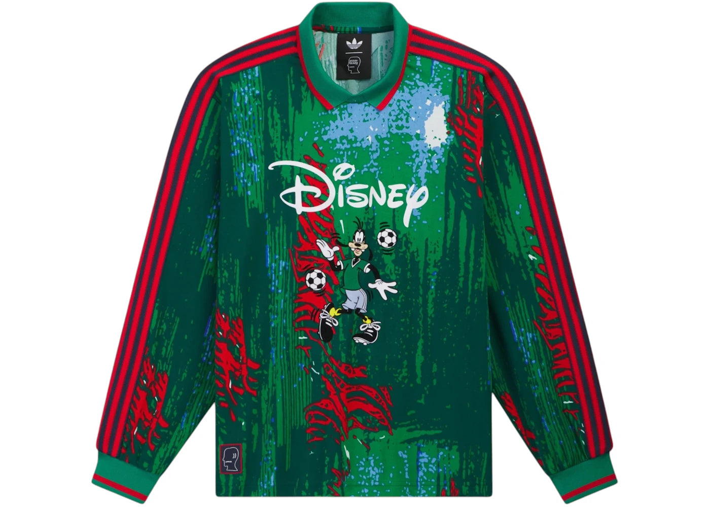 adidas x Brain Dead x Disney Long Sleeve Jersey Red/Bold Green/Blue -1