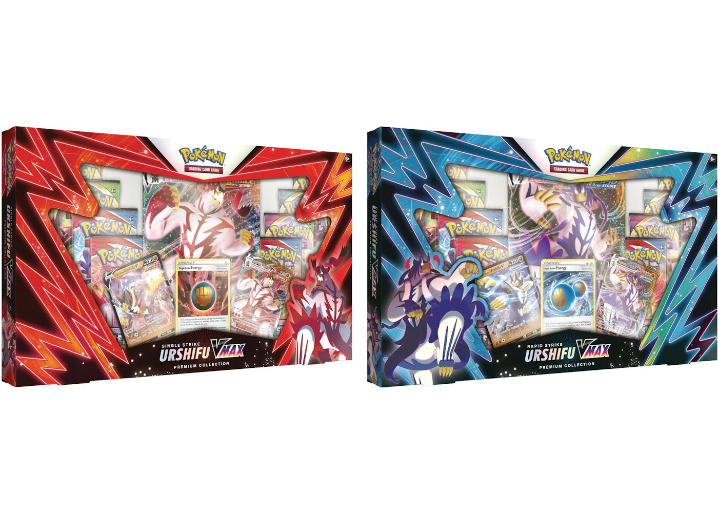 Pokémon TCG Sword & Shield Single Strike Urshifu VMAX/Rapid Strike Urshifu VMAX Premium Collection Box 2x Bundle -1