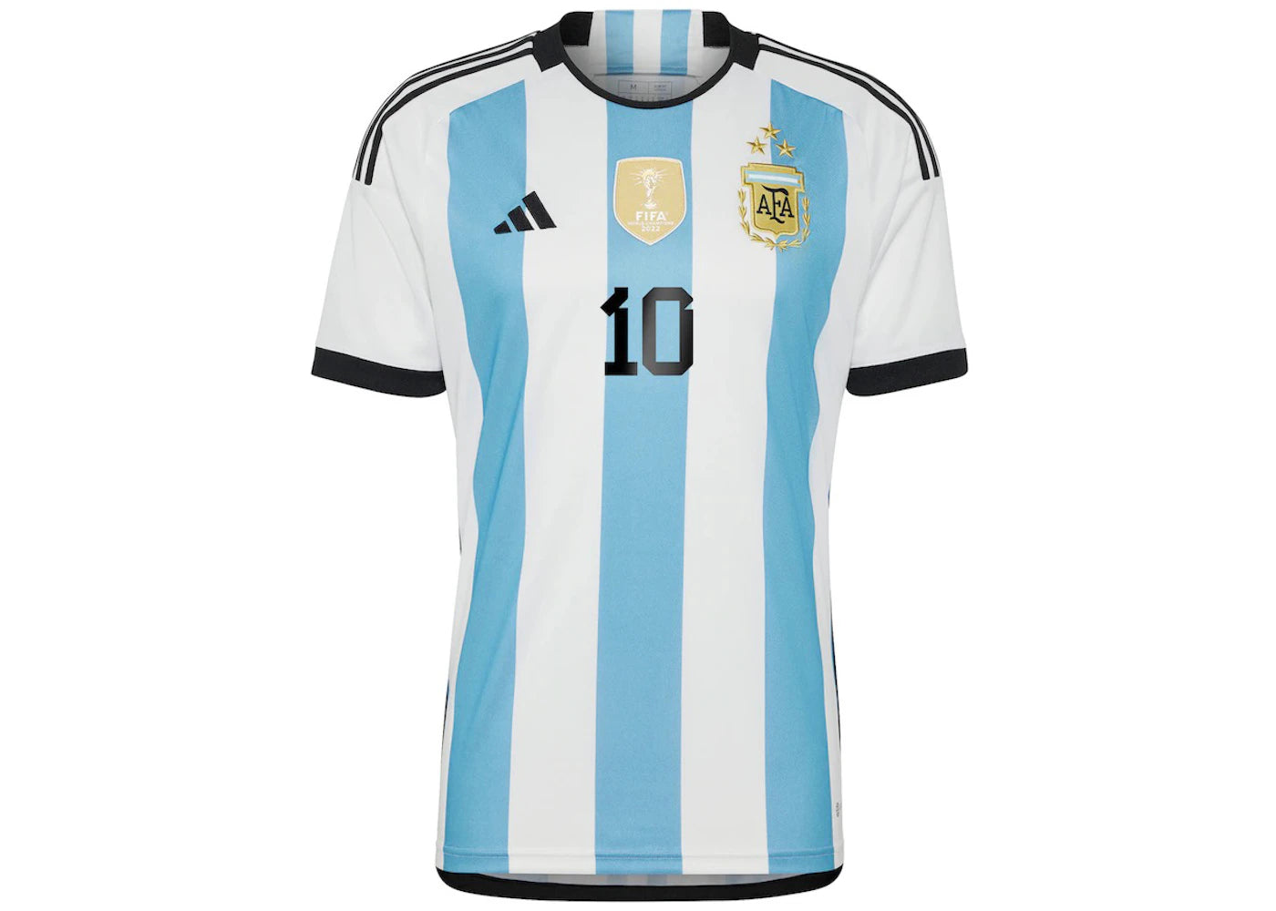 adidas Argentina 23/23 Messi Winners Home Replica Jersey White/Light Blue -1