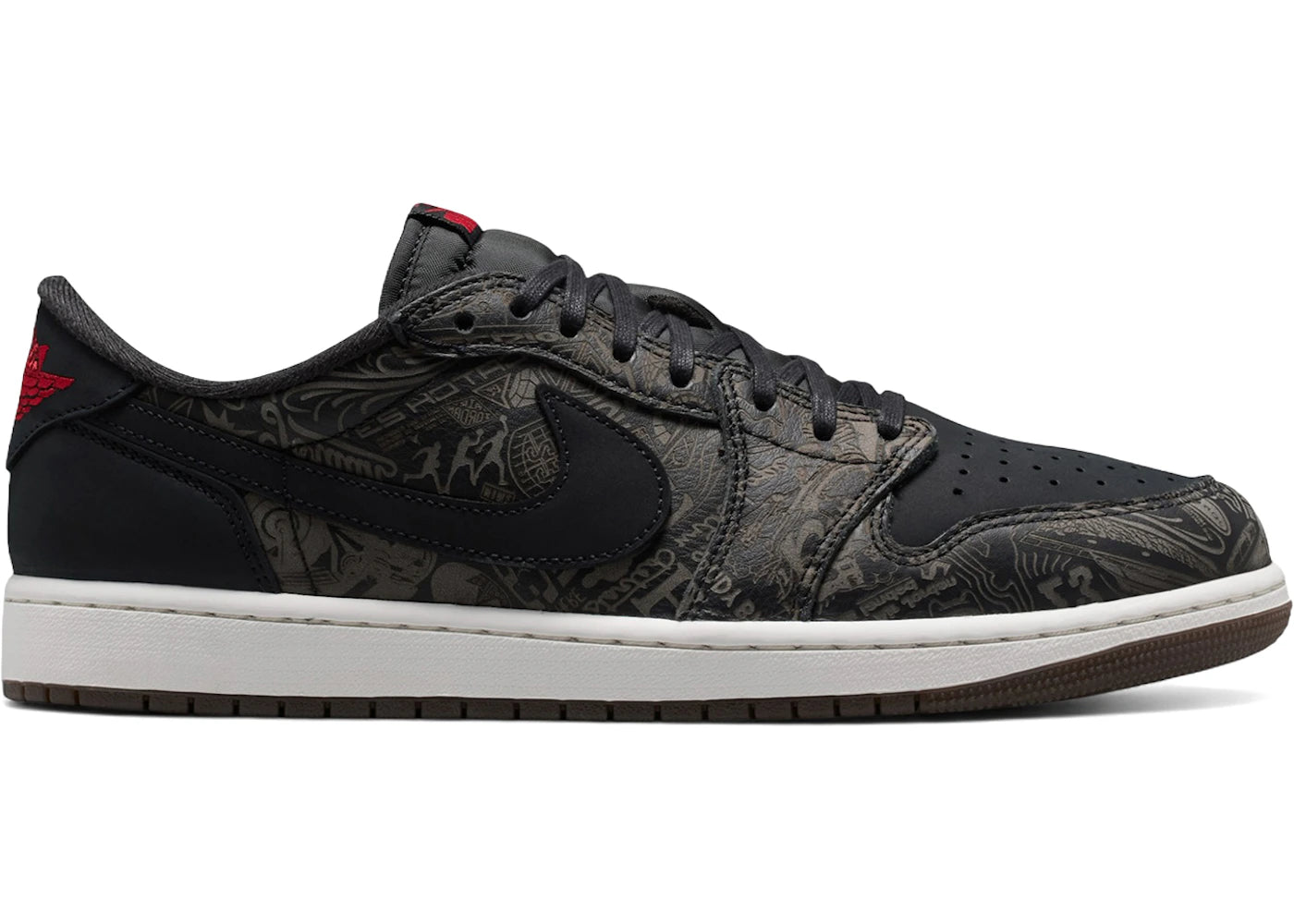 Jordan 1 Retro Low OG Laser Black University Red -1