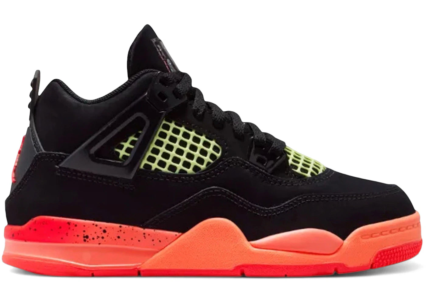 Jordan 4 Retro Black Bright Mango Barely Volt Infrared 23 (PS) -1