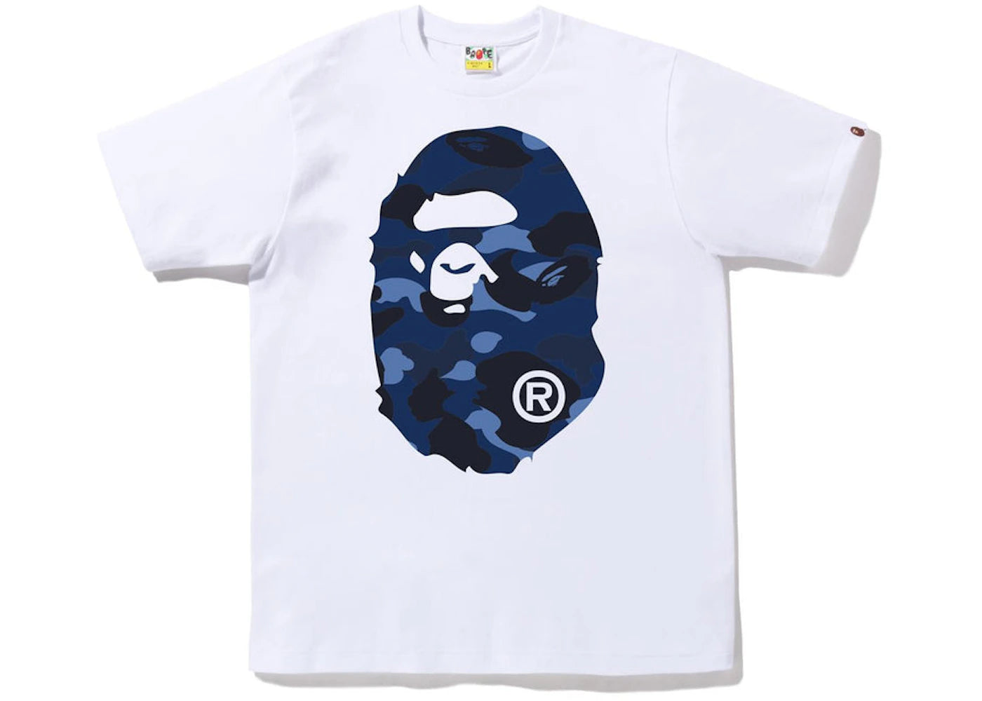 BAPE Color Camo Big Ape Head Tee White Blue -1