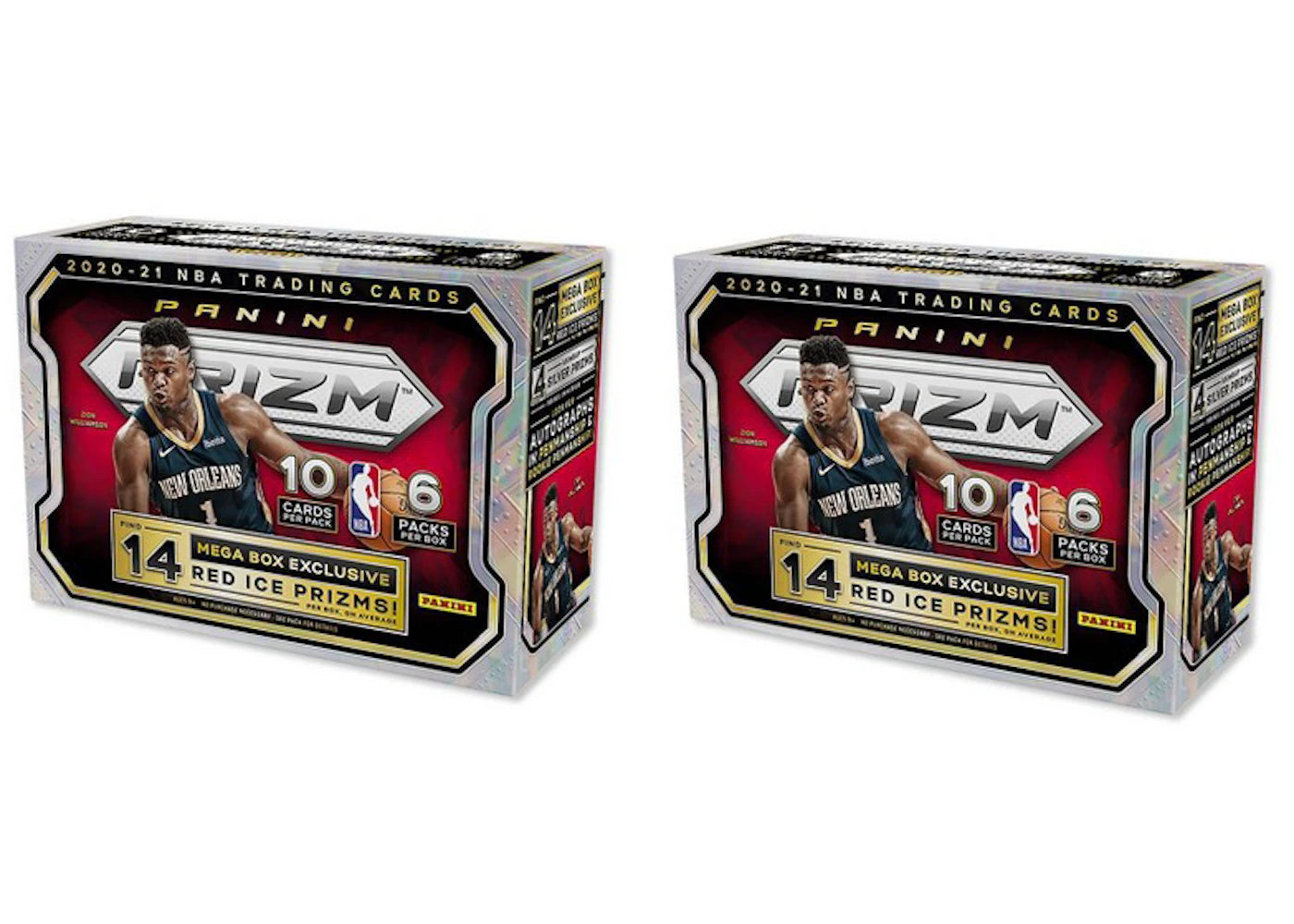 2020-21 Panini Prizm Basketball Mega Box (Red Ice Prizms) 2x Lot (Red or Blue Box) -1