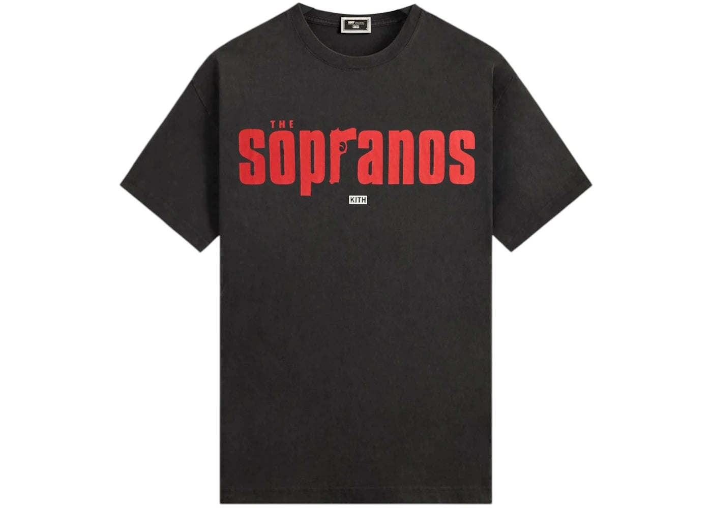 Kith x The Sopranos Main Logo Vintage Tee Black -1