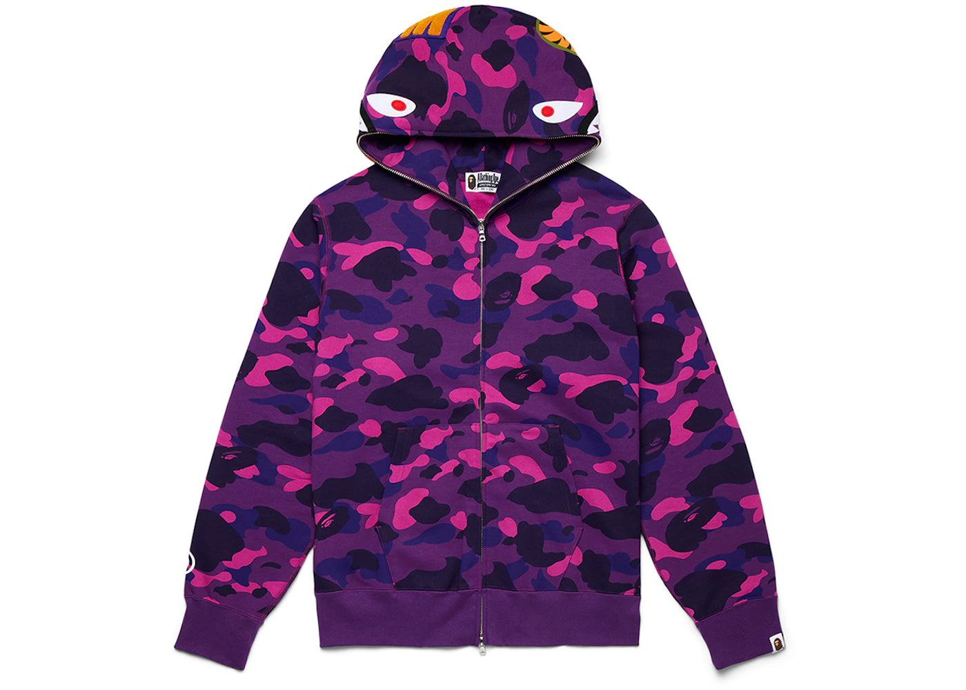 BAPE Color Camo Shark Full Zip  Hoodie Purple 