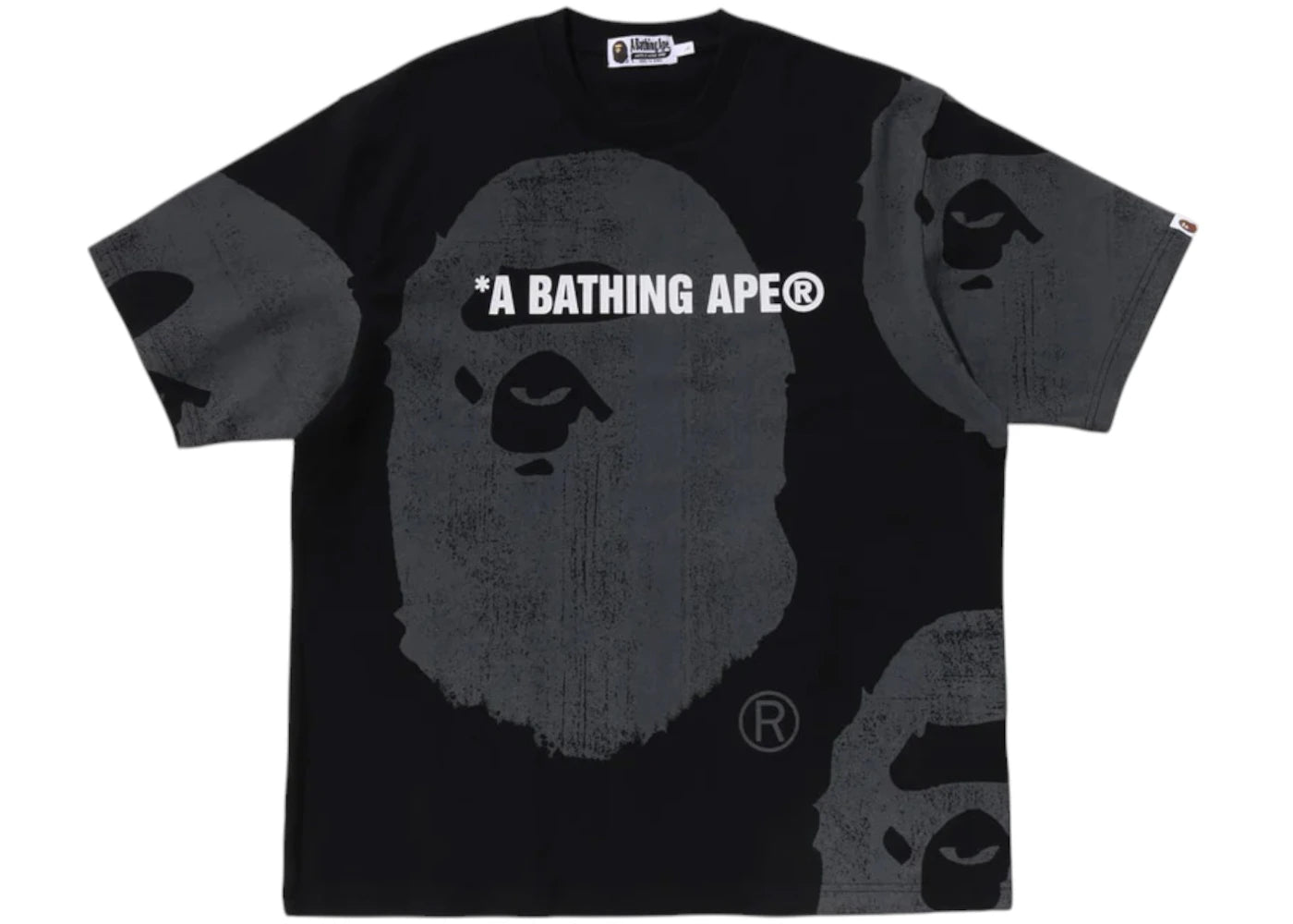 BAPE Water Print Ape Head Relaxed Fit Tee Black
