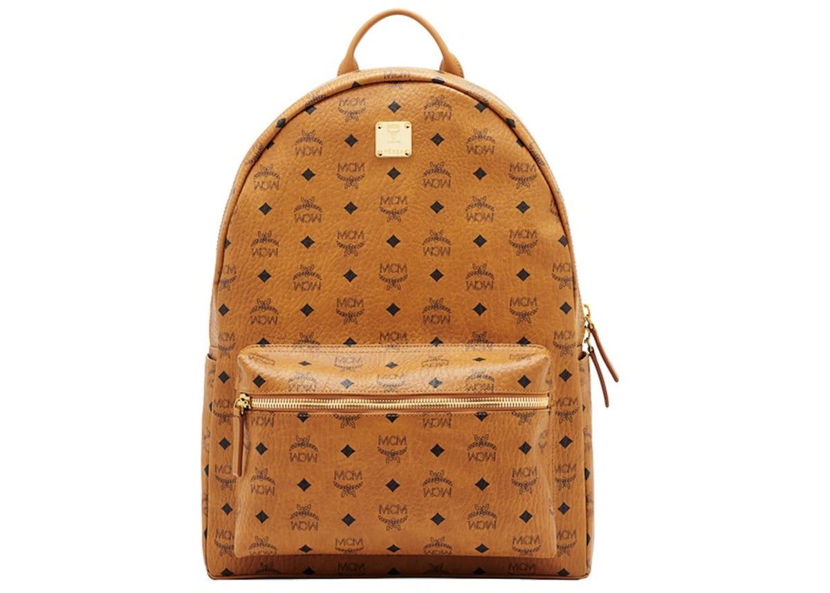 MCM Stark Classic Backpack Visetos Large Cognac (1) -1