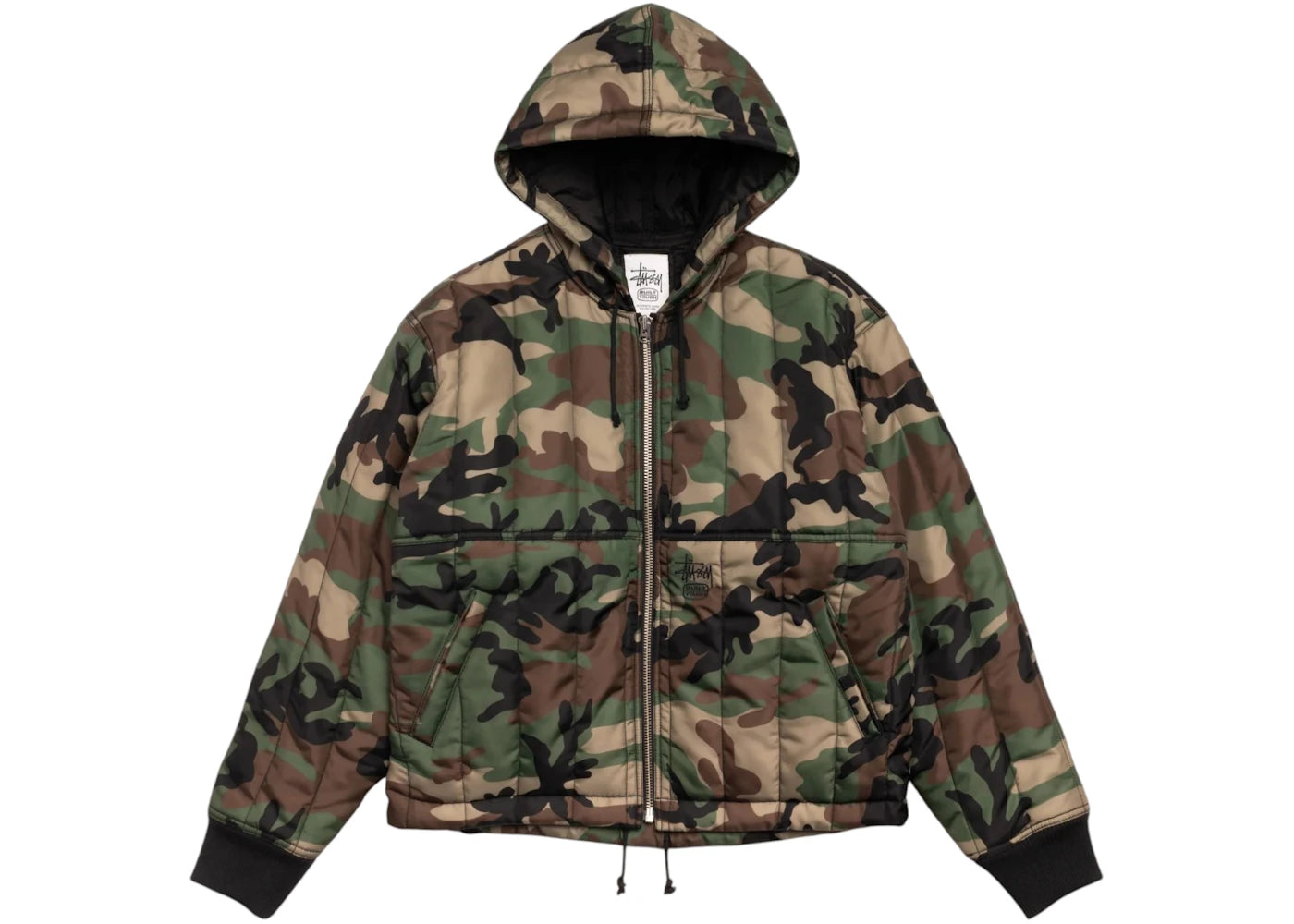 Stussy Quilted Nylon Work Jacket Woodland Camo -1