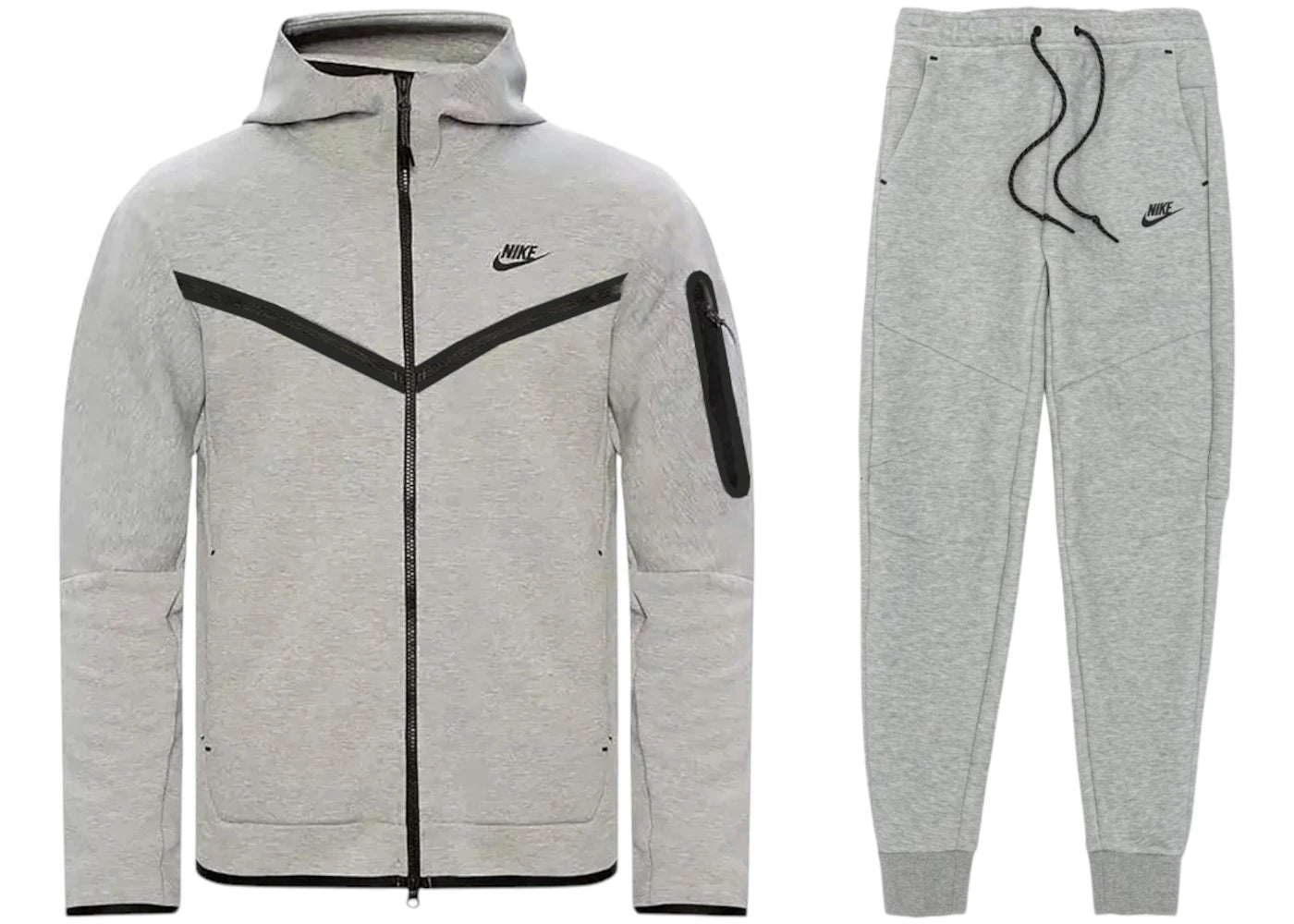 Nike Sportswear Tech Fleece Hoodie & Joggers Set (FW24) Dark Grey Heather/Black -1