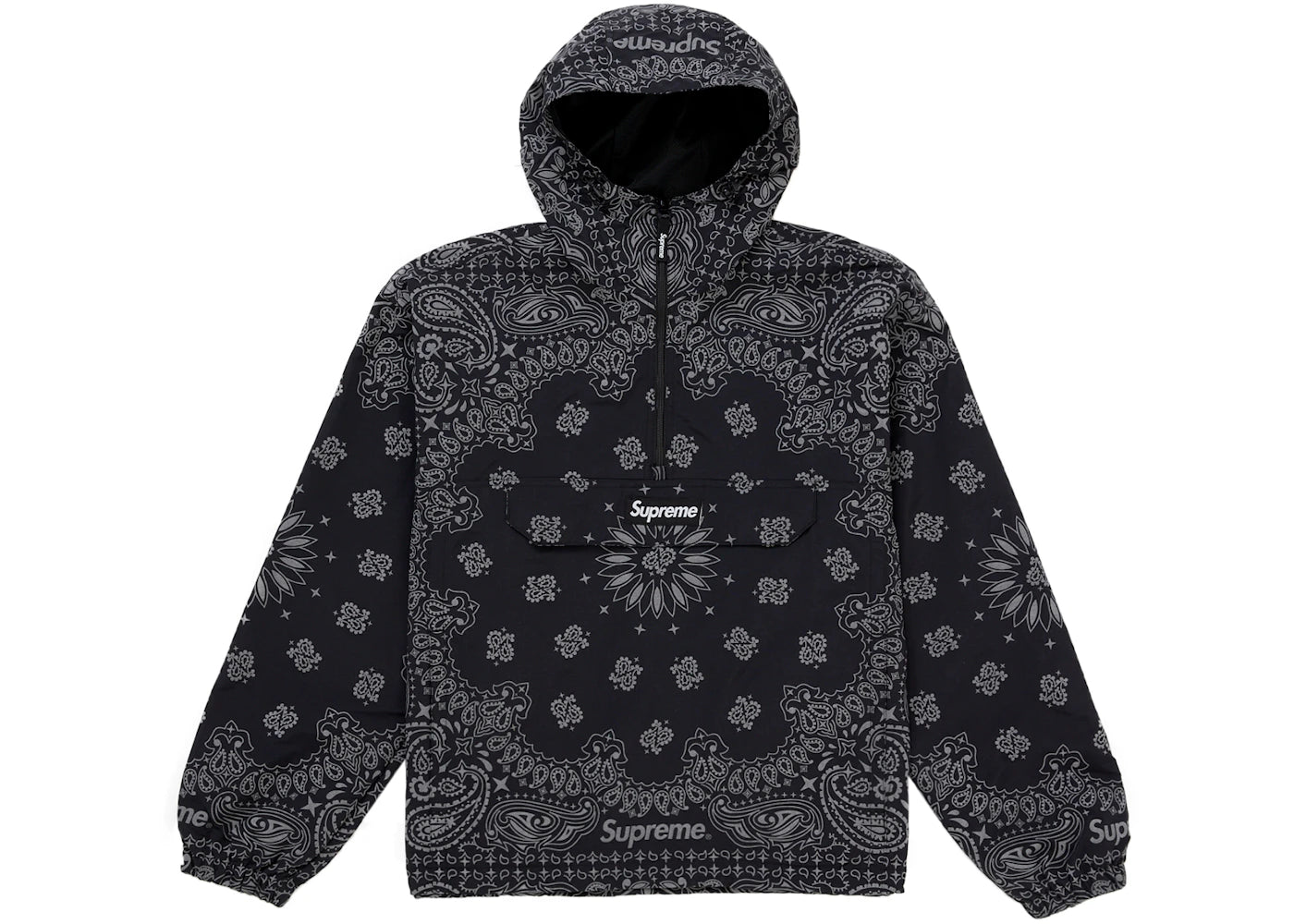 Supreme Reflective Bandana Anorak Black -1