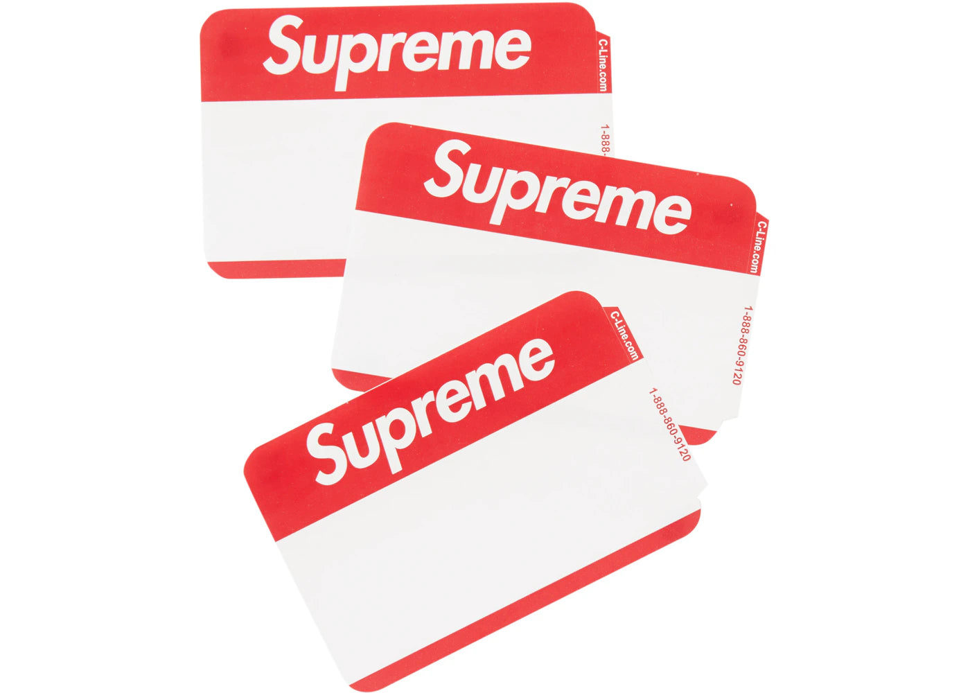 Supreme Name Badge Stickers (Pack of 100) Red -1