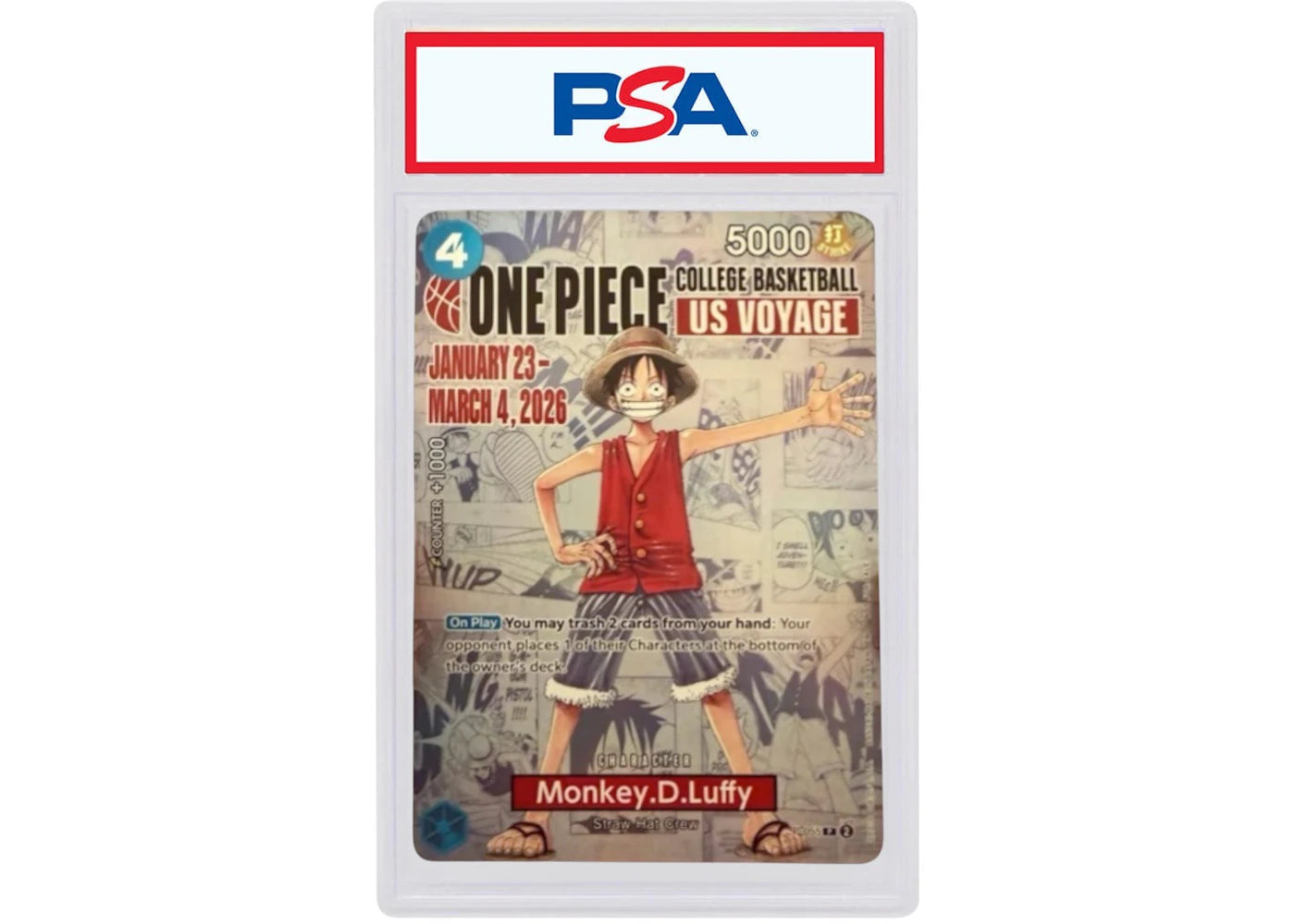 Monkey.D.Luffy 2026 One Piece College Basketball US Vonage (PSA or BGS Graded) -1