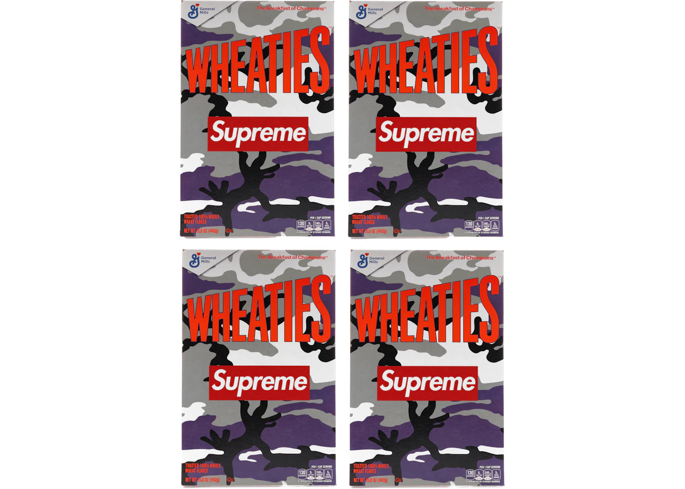 Supreme Wheaties Cereal Box Purple Camo 4x Lot (Not Fit For Human Consumption) -1