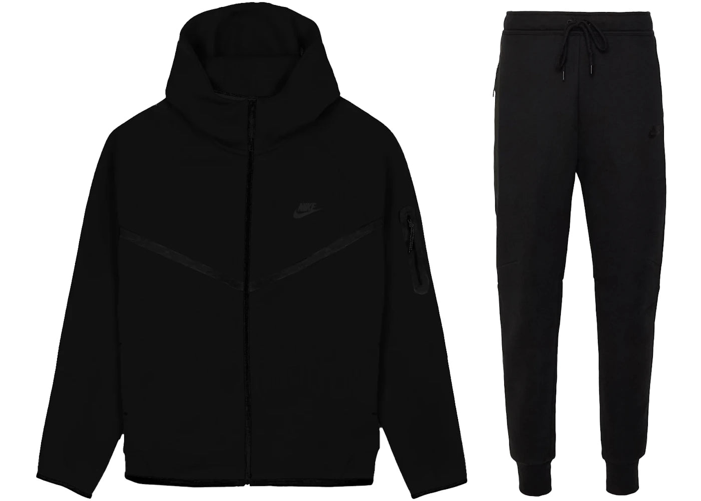 Nike Sportswear Tech Fleece Windrunner Full Zip Hoodie & Pant Set (FW24) Black/Black -1