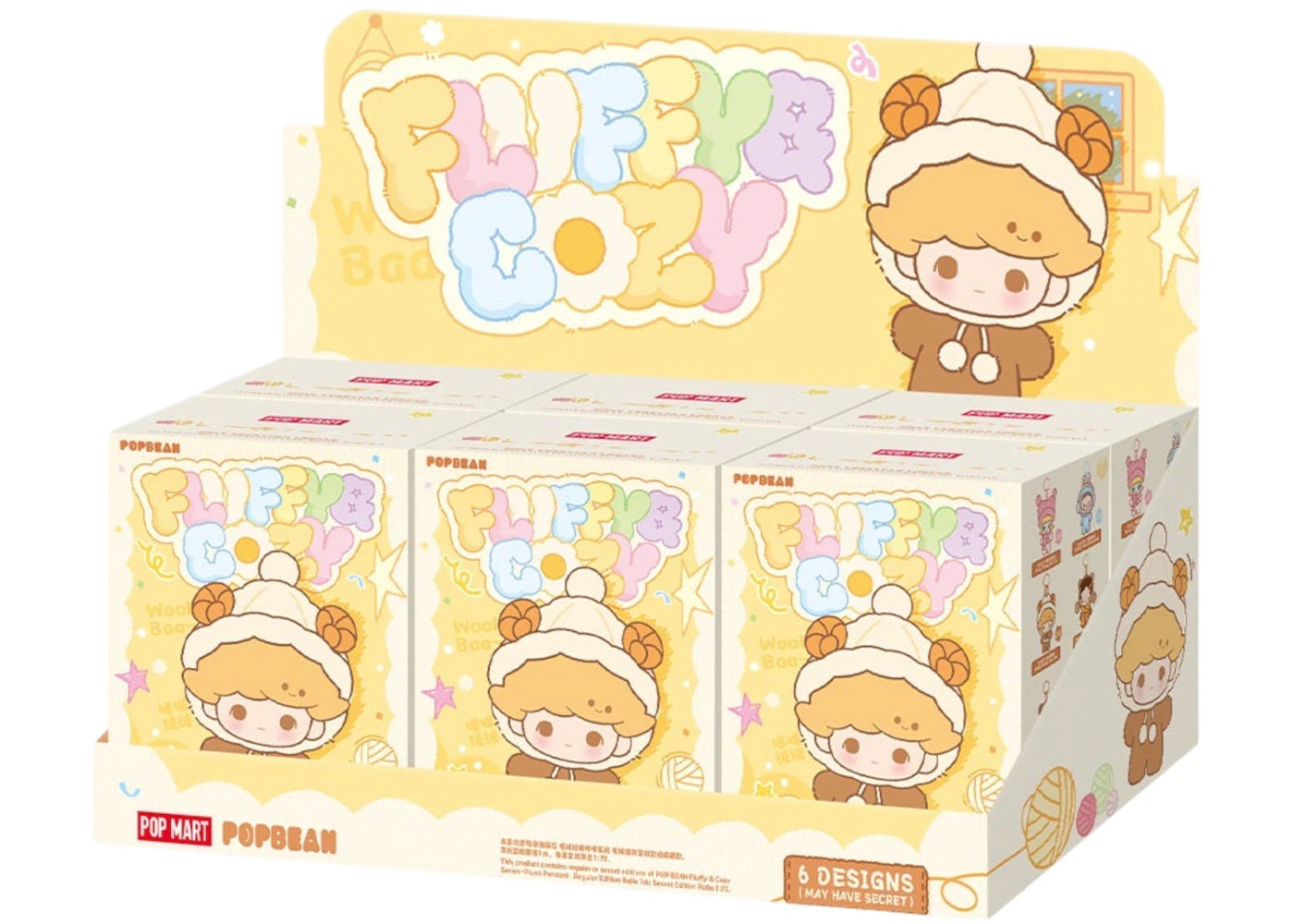 Pop Mart POP BEAN Fluffy & Cozy Series Plush Pendant Sealed Case (6 Blind Box) -1
