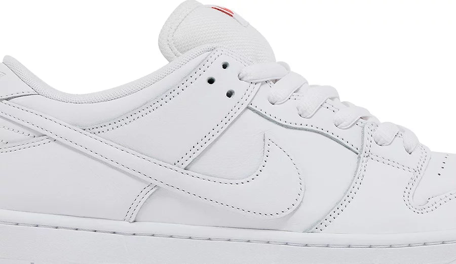 Close look Nike SB Dunk Low Pro Triple White
