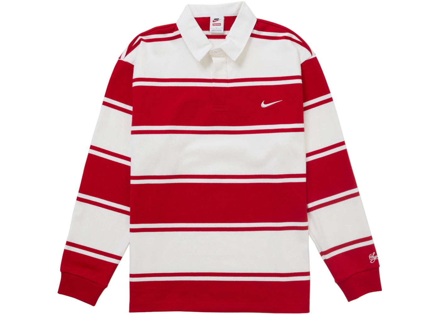 Supreme Nike Stripe Rugby Red -1