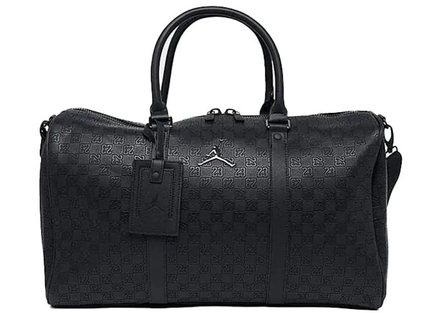 Jordan Monogram Leather Duffle Bag Black -1