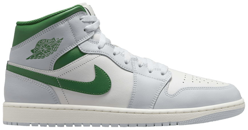 Jordan 1 Mid White Pure Platinum Pine Green-1