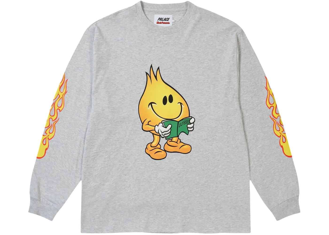 Palace x World Industries L/S T-shirt Grey Marl -1