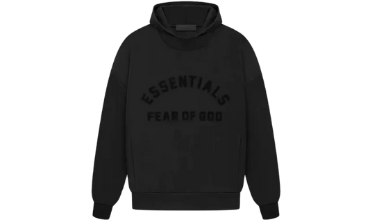 Fear of God Essentials Arch Logo Hoodie Jet Black - MTHOR SHOP
