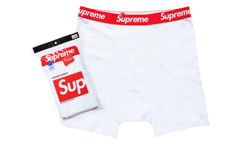Supreme Hanes Boxer Briefs (4 Pack) White - MTHOR SHOP