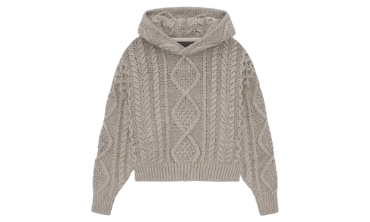 Fear of God Essentials Cable Knit Hoodie Core Heather - MTHOR SHOP