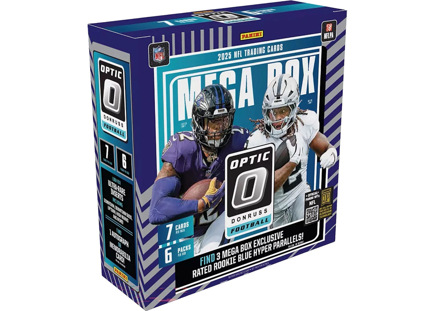 2025 Panini Donrus Optic Football (Blue Hyper Parallels) Mega Box -1