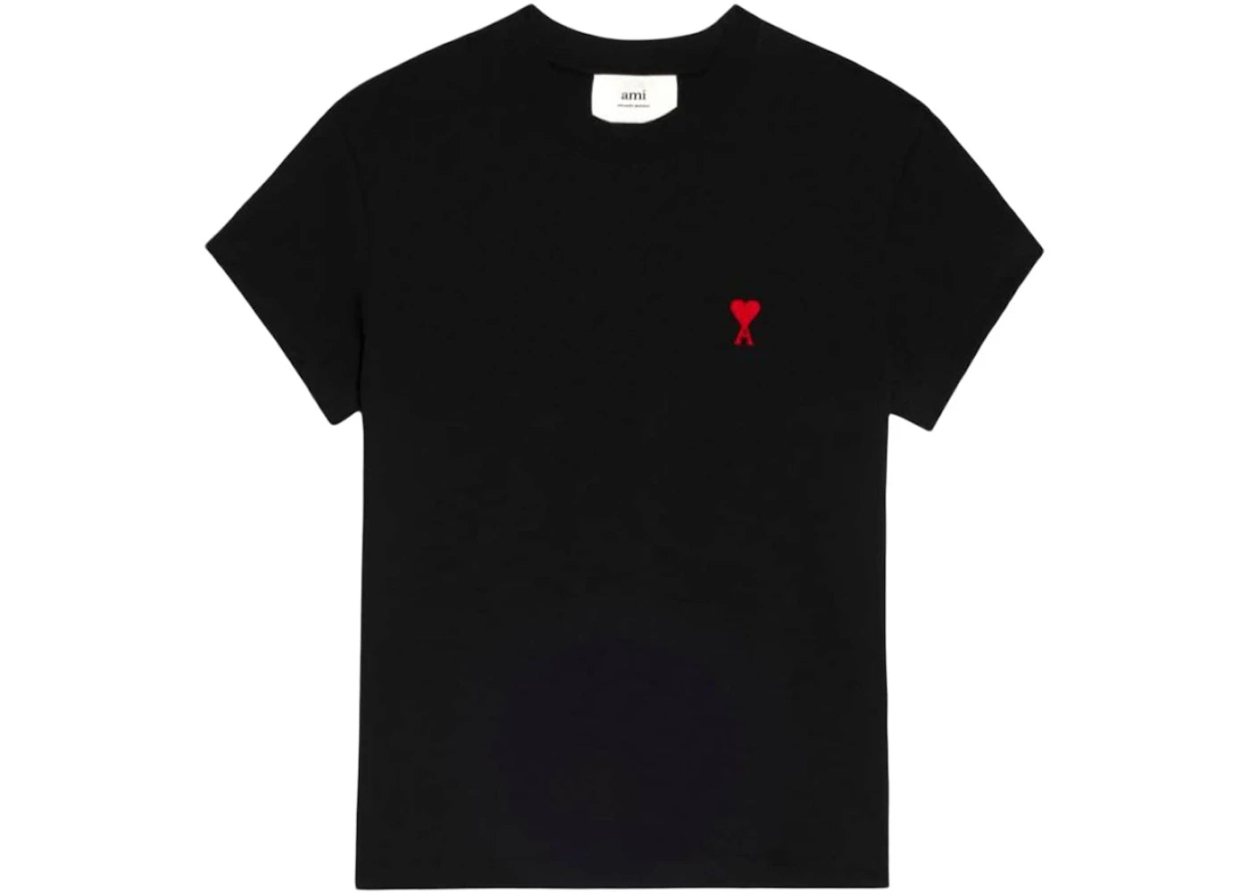 Ami Paris Ami De Coeur T-Shirt Black/Red -1