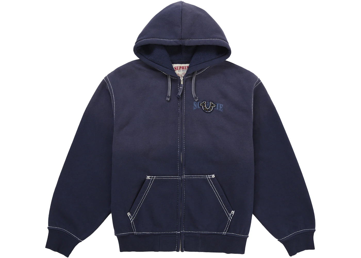 Supreme True Religion Zip Up Hooded Sweatshirt (FW25) Navy -1