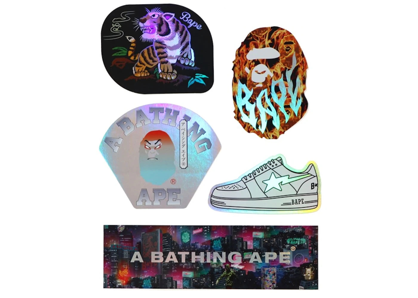 BAPE Neon Tokyo Stickers Multi -1