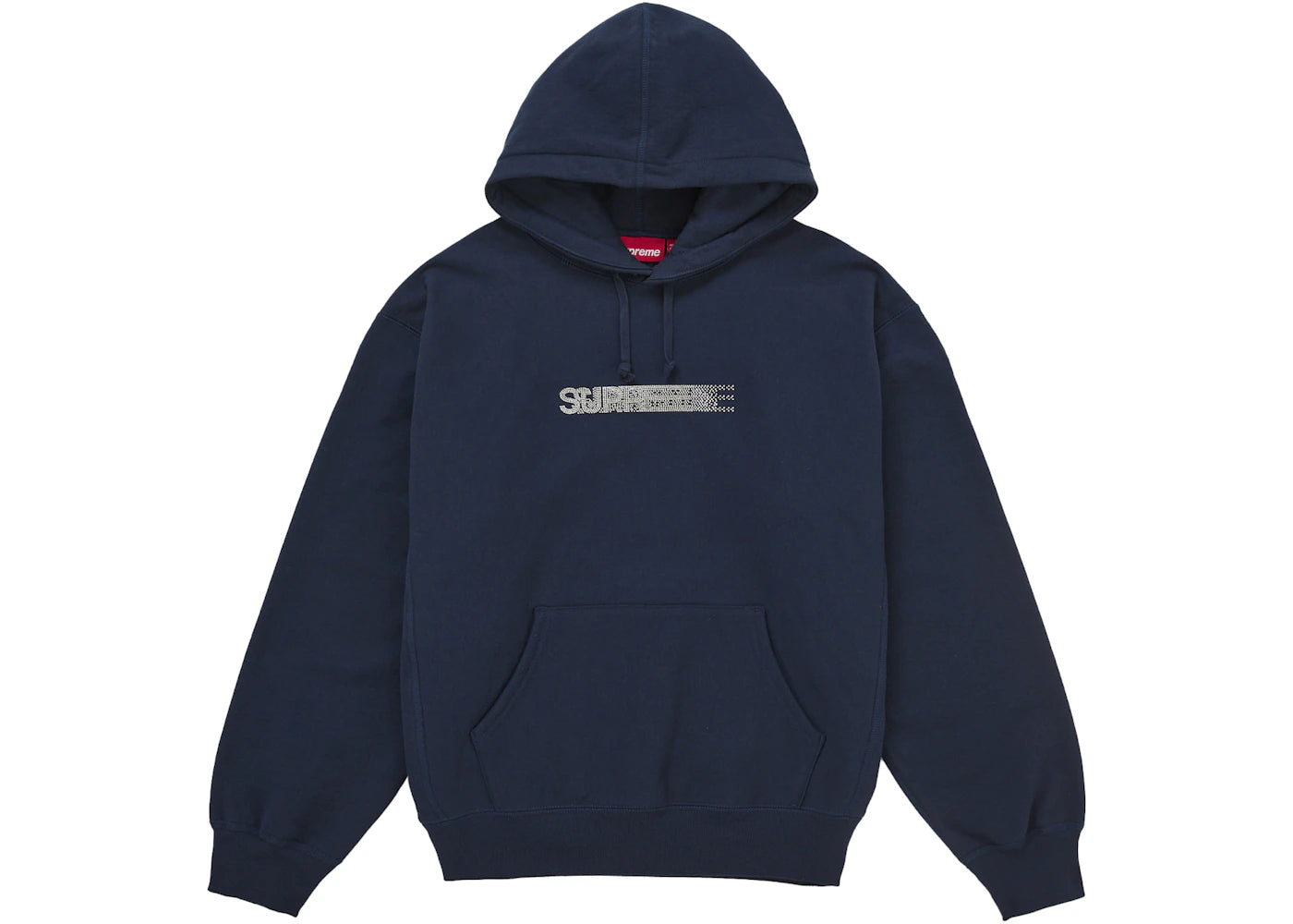 Supreme Swarovski Motion Logo Hooded Sweatshirt Navy -1