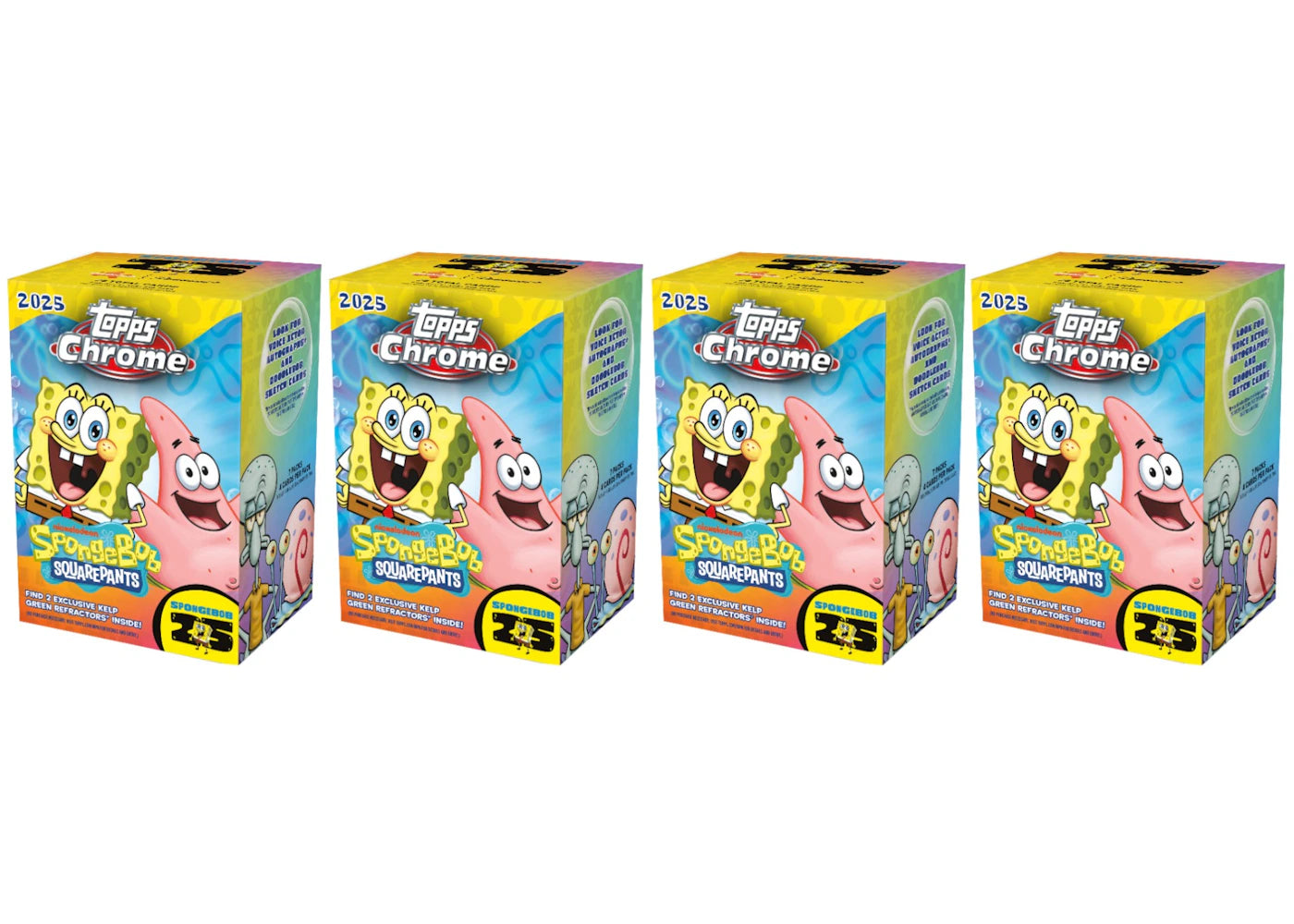 2025 Topps Chrome SpongeBob 25th Anniversary Blaster Box 4x Lot -1