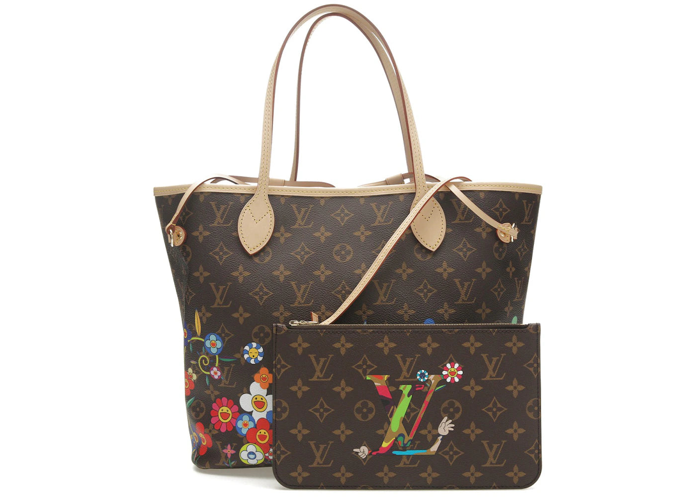 Louis Vuitton x Takashi Murakami Neverfull MM Superflat Monogram -1